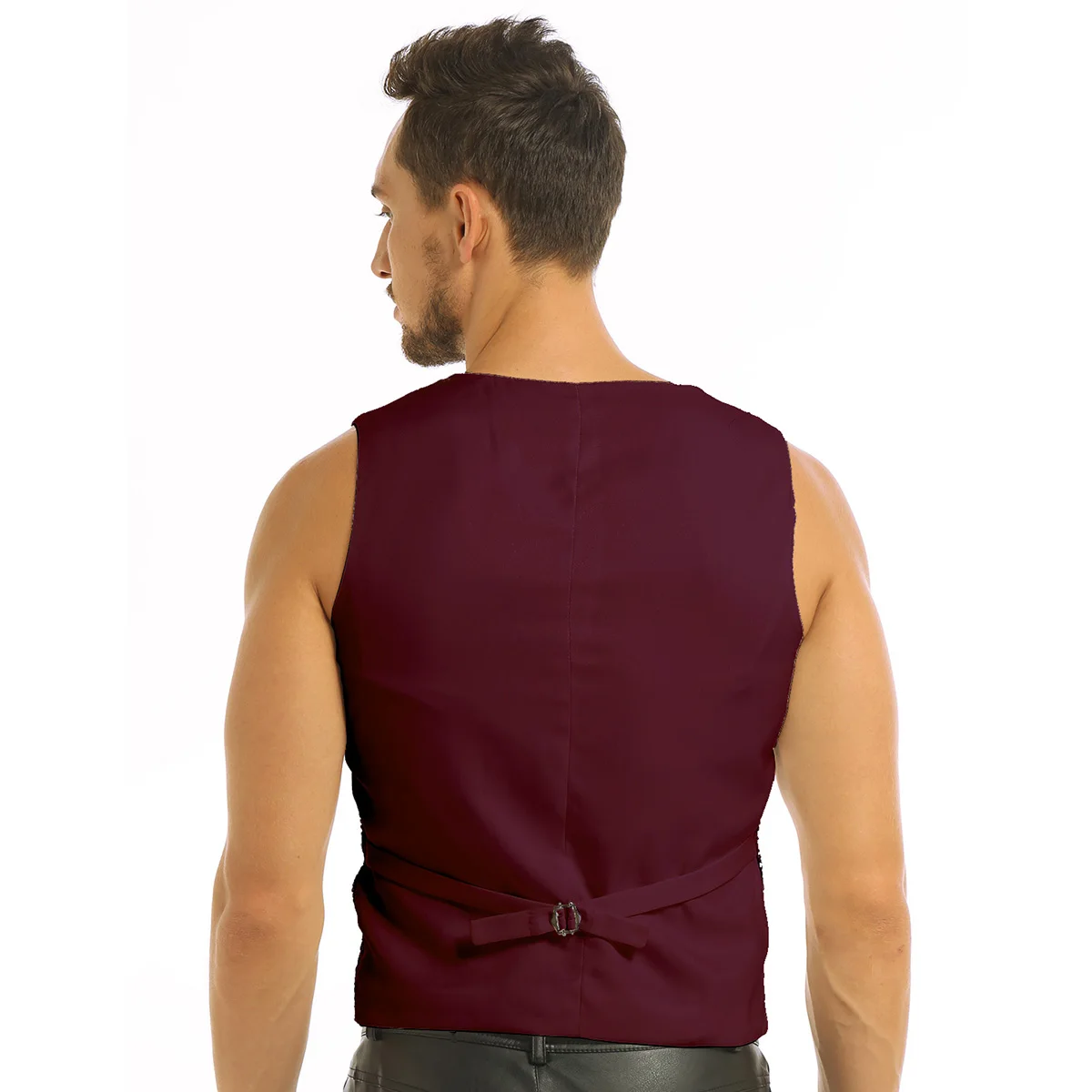 Iiniim модные вечерние Клубные костюмы для мужчин Slim Fit костюм с пайетками жилет на пуговицах Формальное Деловое платье Костюм отдельный жилет