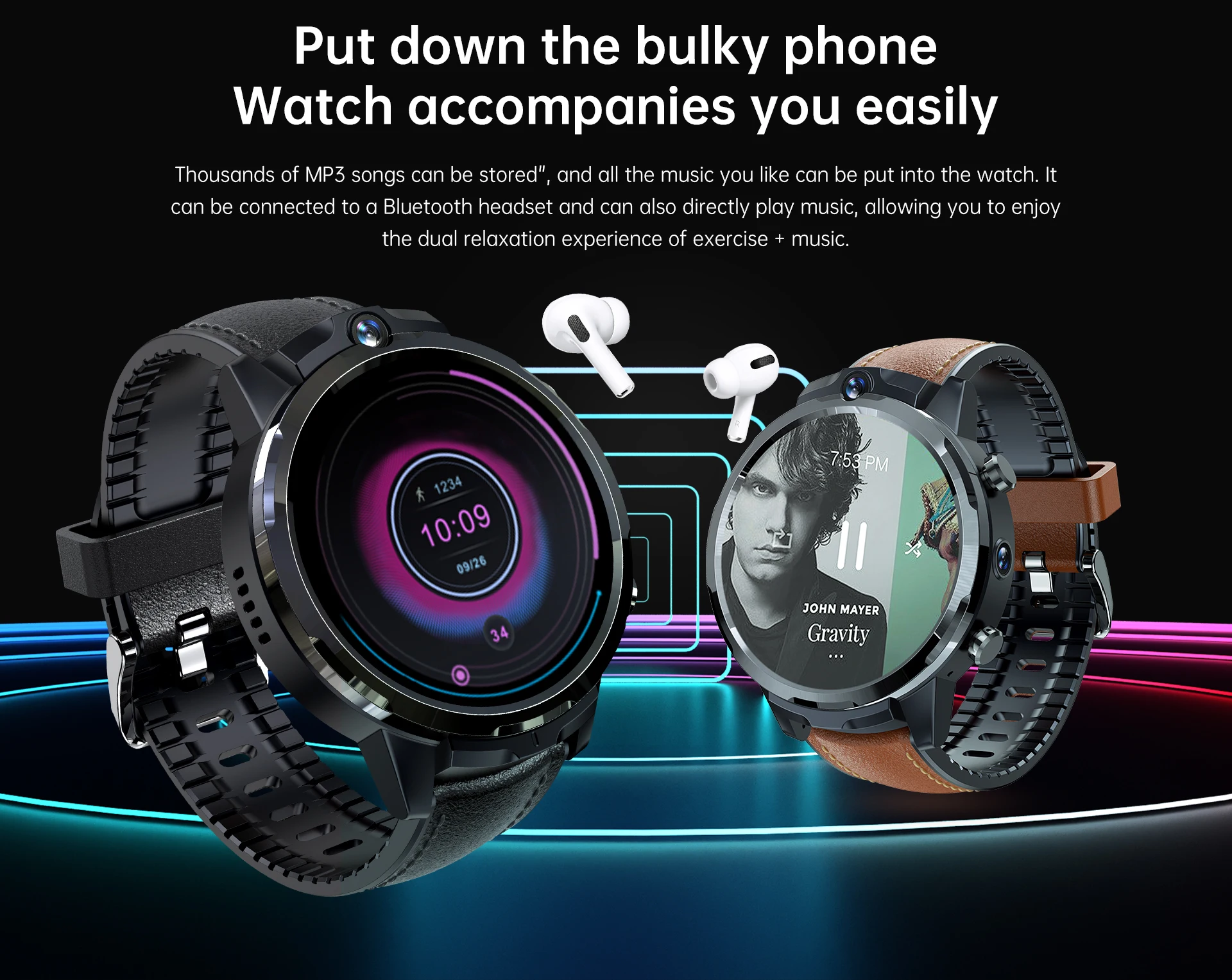 AllCall Awatch GT2 Smartwatch Men with GPS Tracker 4G SIM