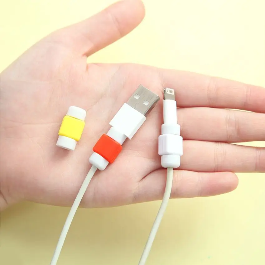 1000 шт силиконовый USB кабель протектор наушников провода защита данных зарядное устройство линия защитный рукав для Apple iphone