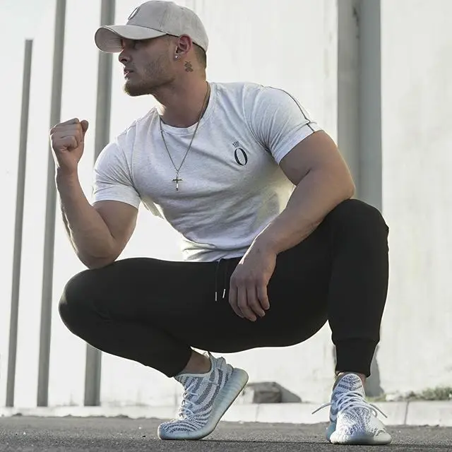 Мужская футболка для фитнеса с надписью Muscle Brother, стиль, Спортивная футболка для фитнеса, бега, мягкая эластичность, вырез лодочкой, короткий рукав, облегающая футболка