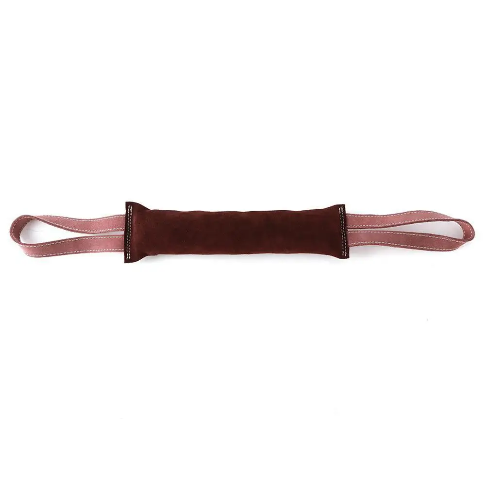 Dog Training Leather Bite Tug Stick with Double Handle for Pet Puppy Sports Toy Random Color | Дом и сад
