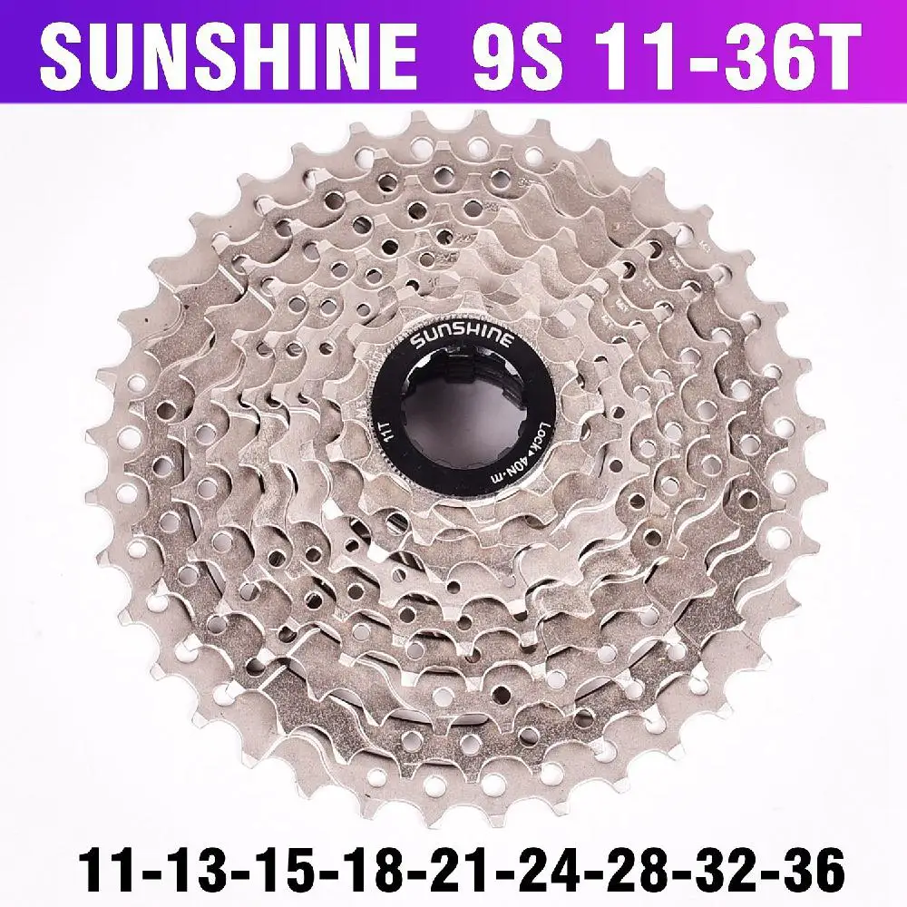 9S 11to36T Silver 9 скоростей 11-32 36 40 42 50T велосипед свободного хода для Shimano MTB Горный шоссейный велосипед кассета свободного хода Велоспорт маховик звездочка - Цвет: 9S 11to36T Silver