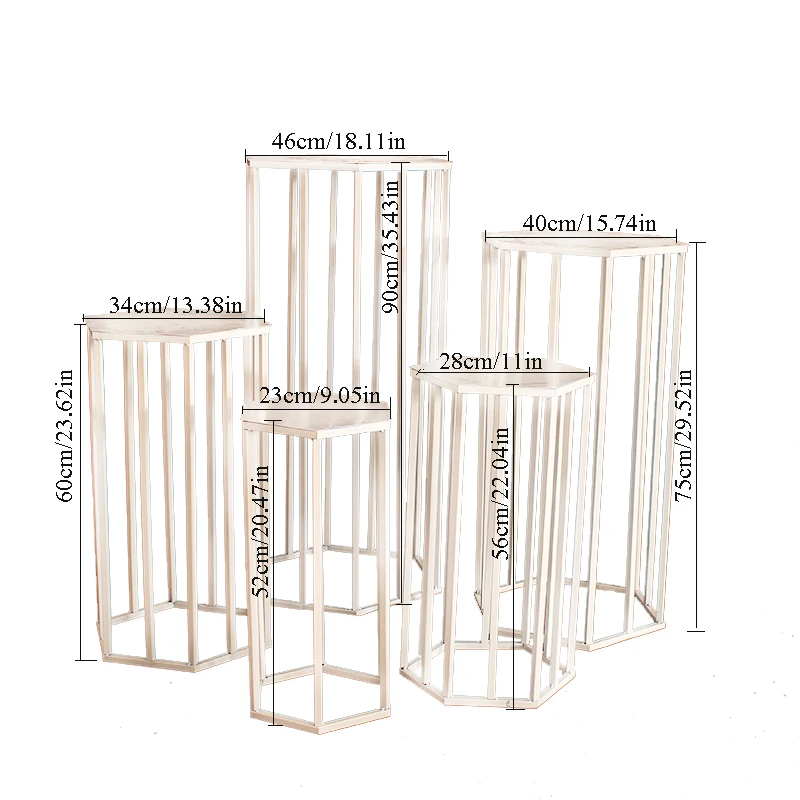 Свадебные, вечерние, рождественские украшения для дома Фон металлический Железный шестигранный торт десерт настольная подставка Центральная подставка украшение