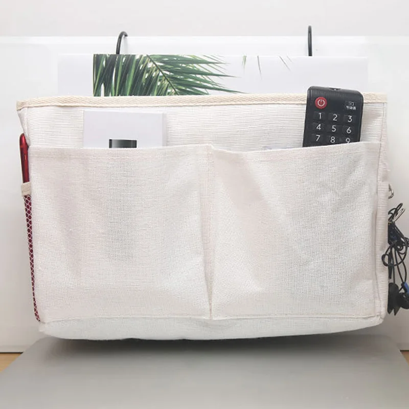 

Hanging Storage Bag Rack Hanging Multifunctional Storage Basket Bed Organizer With Metal Hooks, Dormitory Room Double Bed Bag