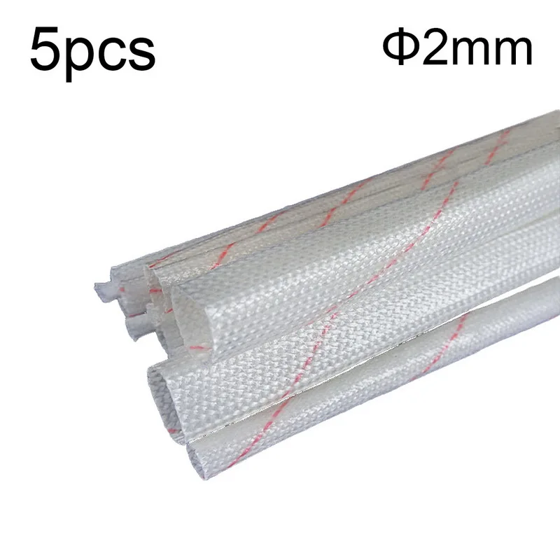 5 шт. 90 см Dia1/1,5/2/2,5/3/4/5/6 мм трубки из стекловолокна высокого Температура утепленная муфта для провода Стекло изоляцию волокна трубки