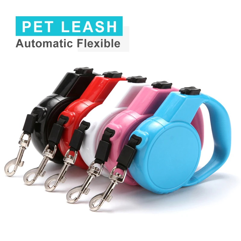

Plastic Nylon Dogs Leash Portable Mini Multi Colors Pet Automatic Flexible Leash Pets Accessories Dog Retractable Traction Rope