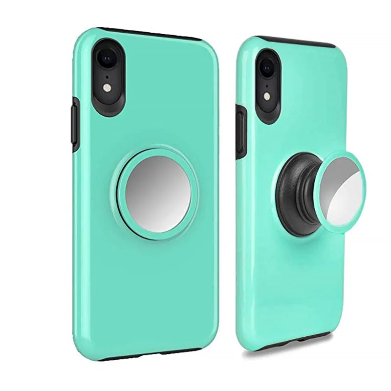 Подушка безопасности крышка телефона на подставке для iPhone 6/7/8 X Xr XS MAX samsung S10 S10e Plus противоударный 2 в 1 Гибридный ПК мягкий резиновый чехол