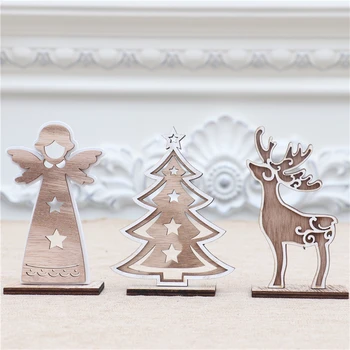 

Natural Wood DIY Angel Deer Christmas Decoration Table Craft Ornament Xmas New Year Party Wedding Home Decor Supplies 63166