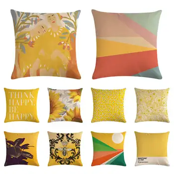 

Cartoon animal pattern cushion cover owl sloth hug pillow cover linen sofa bed pillows decor home set combination 45x45cm