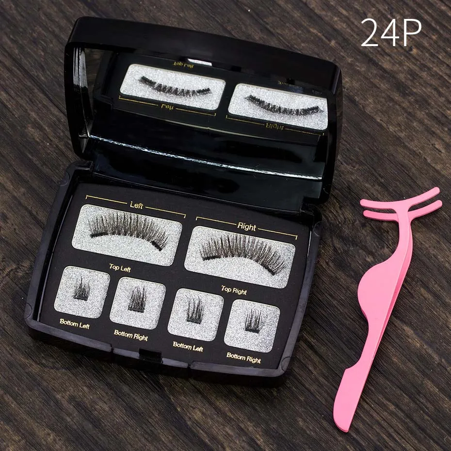 Magnetic Lashes, OCEAN PEARL 2 Magnet 3D Reusable False Eyelashes Magnetic Natural Long Cheap Box Eyelashes with Applicator - Цвет: SCT04