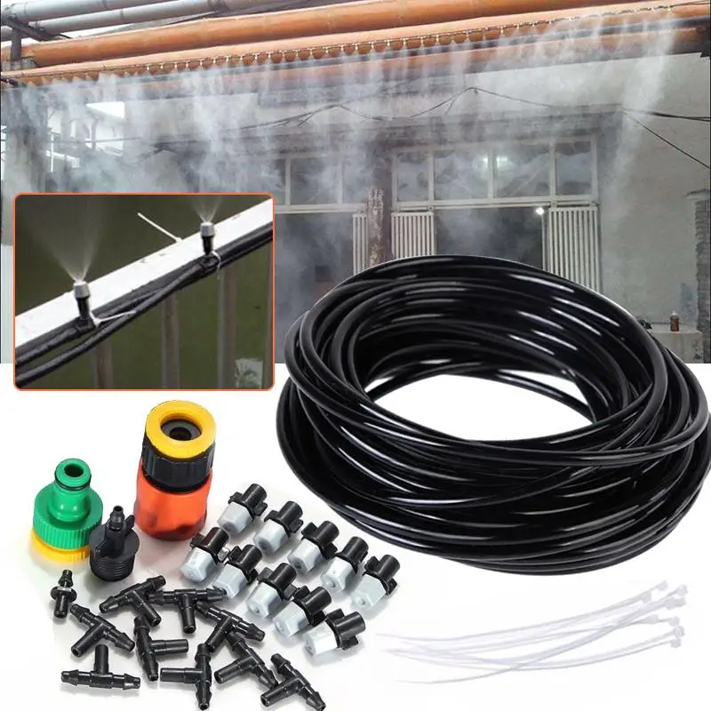 HobbyLane 10M 10 Spraying Heads+ Connector for Fine Misting Moisturizing Dust Removing Cooling Moisturizing Water Spray