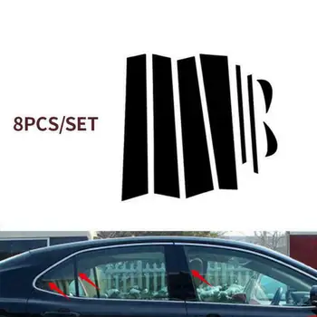 

8pcs PVC Glossy Black Window Center Pillar Post Cover Trim For Toyota Camry 2018 Car Styling Protection Accessories