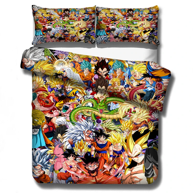 Dragon Ball Z Комплект постельного белья, пододеяльник, наволочки, мультяшный аниме Dragon Ball, Комплект постельного белья, s постельное белье(без простыни - Цвет: 19