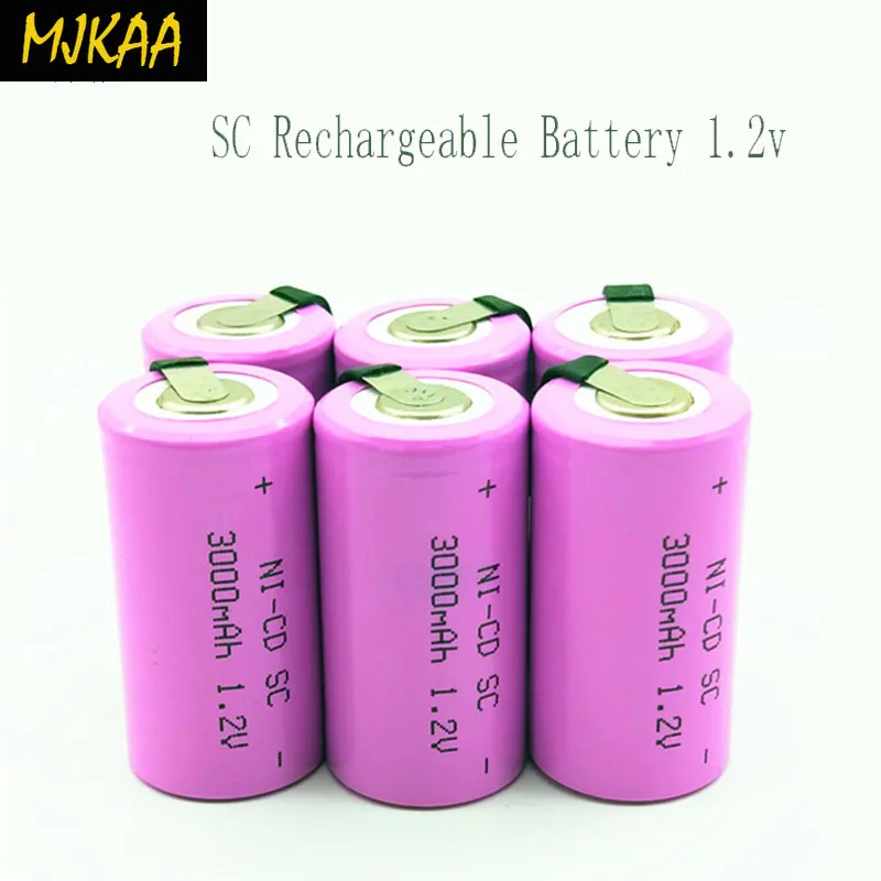 MJKAA Новинка 15 шт Sub C SC 1,2 V 3000mAh Ni-Cd Ni Cd аккумуляторные батареи