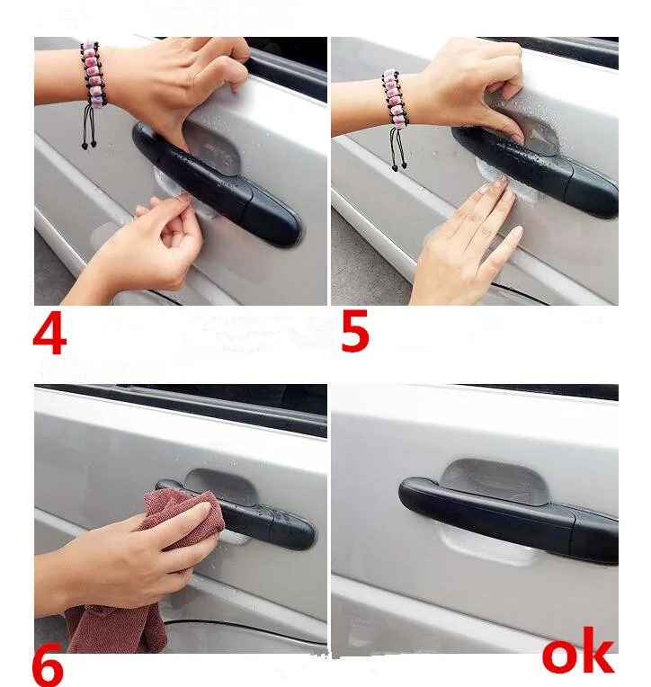 5pcs/lot Car door Handle Stickers Protection for Peugeot 307 206 308 407 207 3008 2008 208 508 301 306 408 106 107 607 405 806 | Автомобили