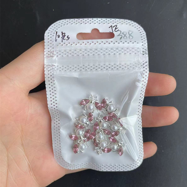 3D Alloy Nail Art Charms Crystal Rhinestone Colorful Flower/Bee Royal Diamonds Jewelry Vividly Luxury Metal Nail Supply J3