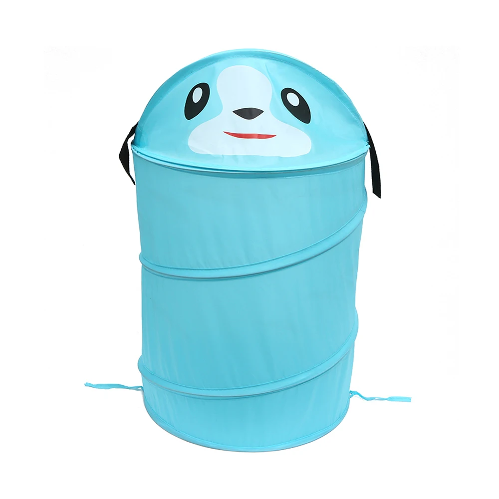 Контейнер для игрушек, коробка для хранения игрушек, складное ведро для белья, цилиндрическая корзина для игрушек, милые Мультяшные животные, жук, лягушка, собака, кошка, соломинка - Цвет: 03