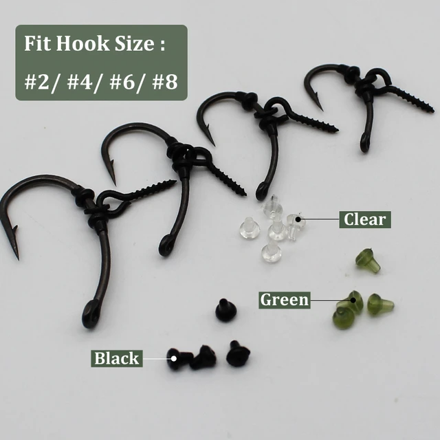100PCS Carp Fishing Accessories Hook Stops Carp Rig Shank Beads Sliding  Hooks Stoppers Rubber Beads for