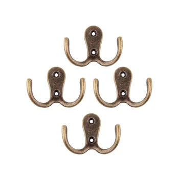 

10pcs 2-Pronged Coat Hooks Wall-mounted 2 Hole Towel Hanger for Coats Hats Clothing(Black)