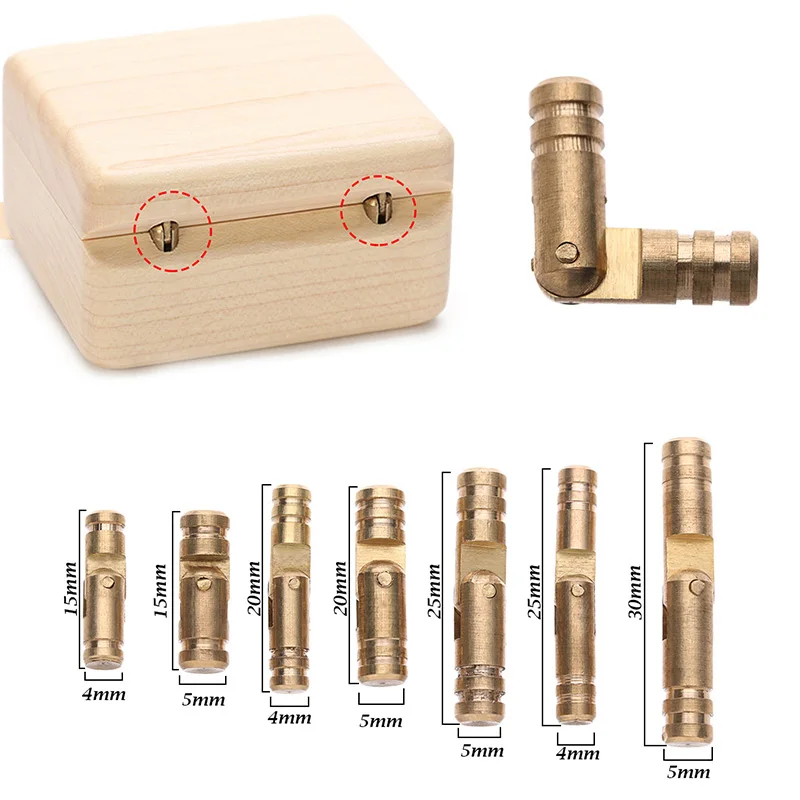 10Pcs Copper Barrel Hinges Cylindrical Hidden Cabinet Concealed Invisible Brass Hinges For Jewelry Box Case Furniture Hardware cabinet door hinges furniture hinge cabinet hinges wooden box hinge brass hinges