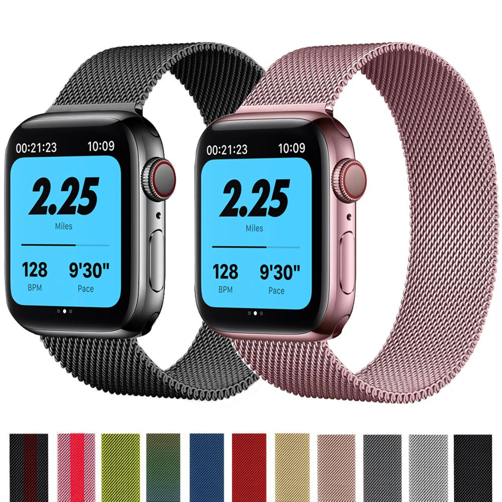 

Milanese loop Strap For Apple watch band 44mm 40mm series 6 SE 4 3 2 stainless steel bracelet belt correa iwatch band 38mm 42mm