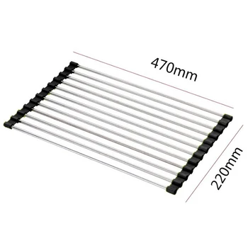 

Extra Large Over The Sink Roll-Up Dish Drying Rack Pan Food Stainless Steel Drainer Mats