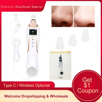 

Electric Blackhead Remover Face Nose Deep Cleaning Pore Acne Pimple Removal Tool Vacuum Suction Pimple Extractor Sucker Tool