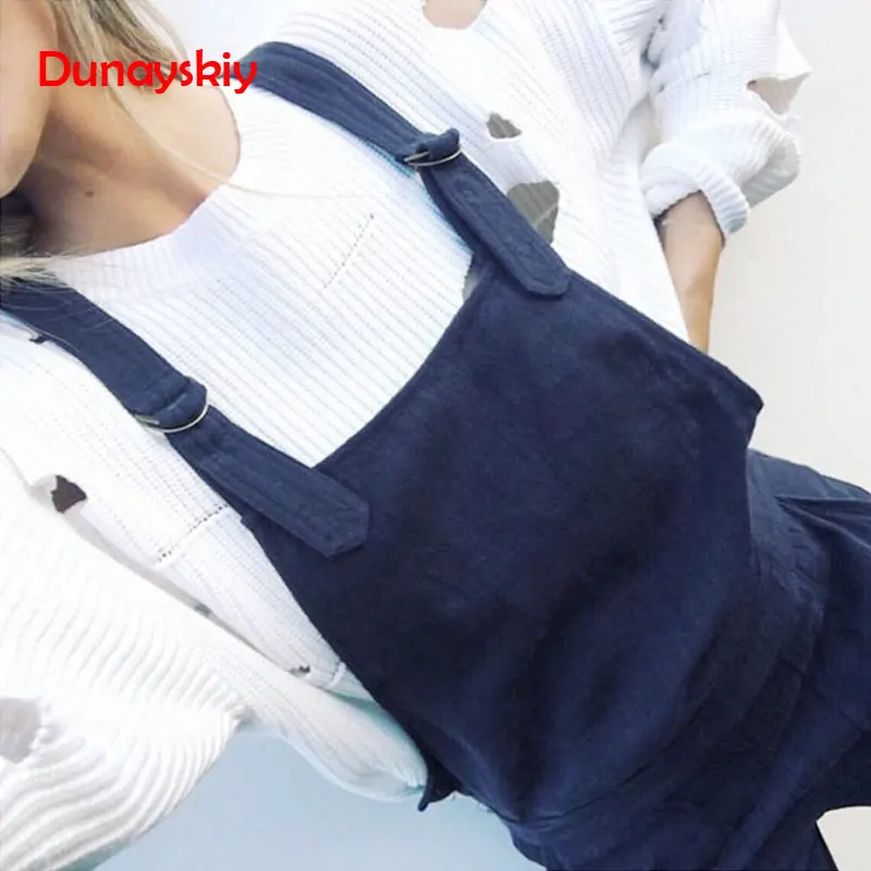 New Summer Cross-border Playsuit Women's Retro Solid Color Shorts Bid Overalls Shoulder Strap Black Blue Playsuit