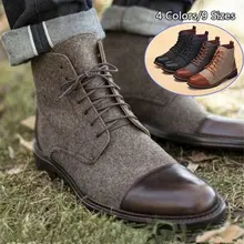 Новые мужские Ботинки Martin; мужские повседневные ботинки; сезон осень-зима; мужские ботильоны в стиле пэчворк; большие размеры 48 A57-65