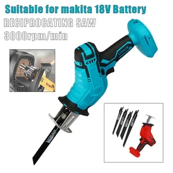 Mini serra elétrica sem fio alternativo serra carpintaria corte diy serras elétricas ferramenta com 4 lâminas de serra para makita 18v bateria