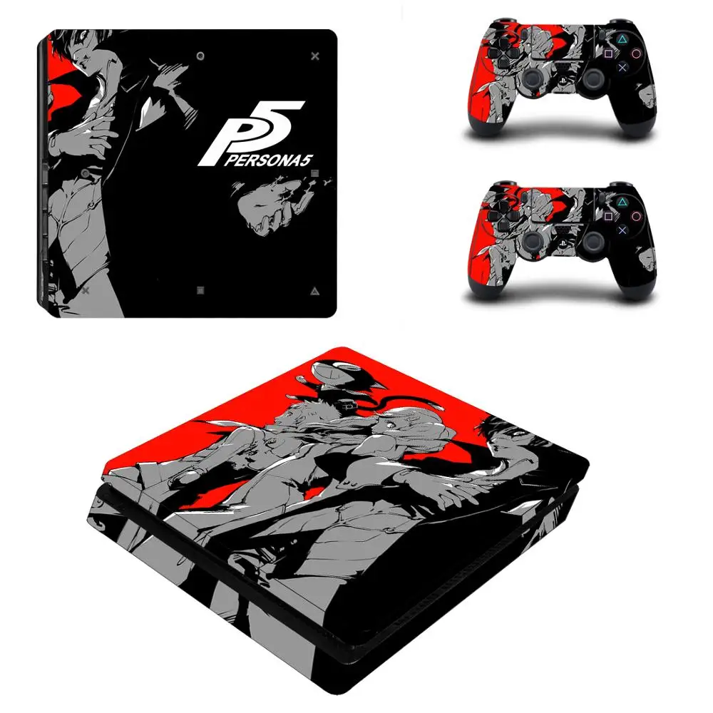 

Persona 5 Full Cover Faceplates PS4 Slim Skin Sticker Decal For PlayStation 4 Console & Controller PS4 Slim Skin Sticker Vinyl