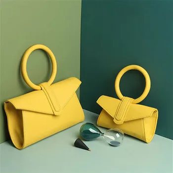 

Women Fashion Leather Elegant Concise Candy Colors 2 Sizes Envelope Clutch Handbag Shoulder Bag Crossbody Waist Bag Party Daily