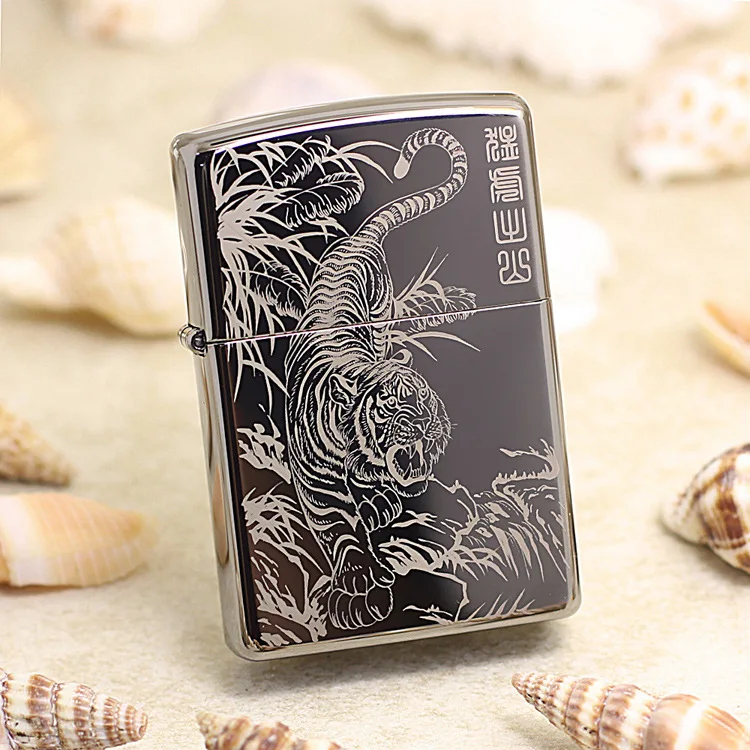 Оригинальная зажигалка Zippo медная ветрозащитная зеркальная с изображением