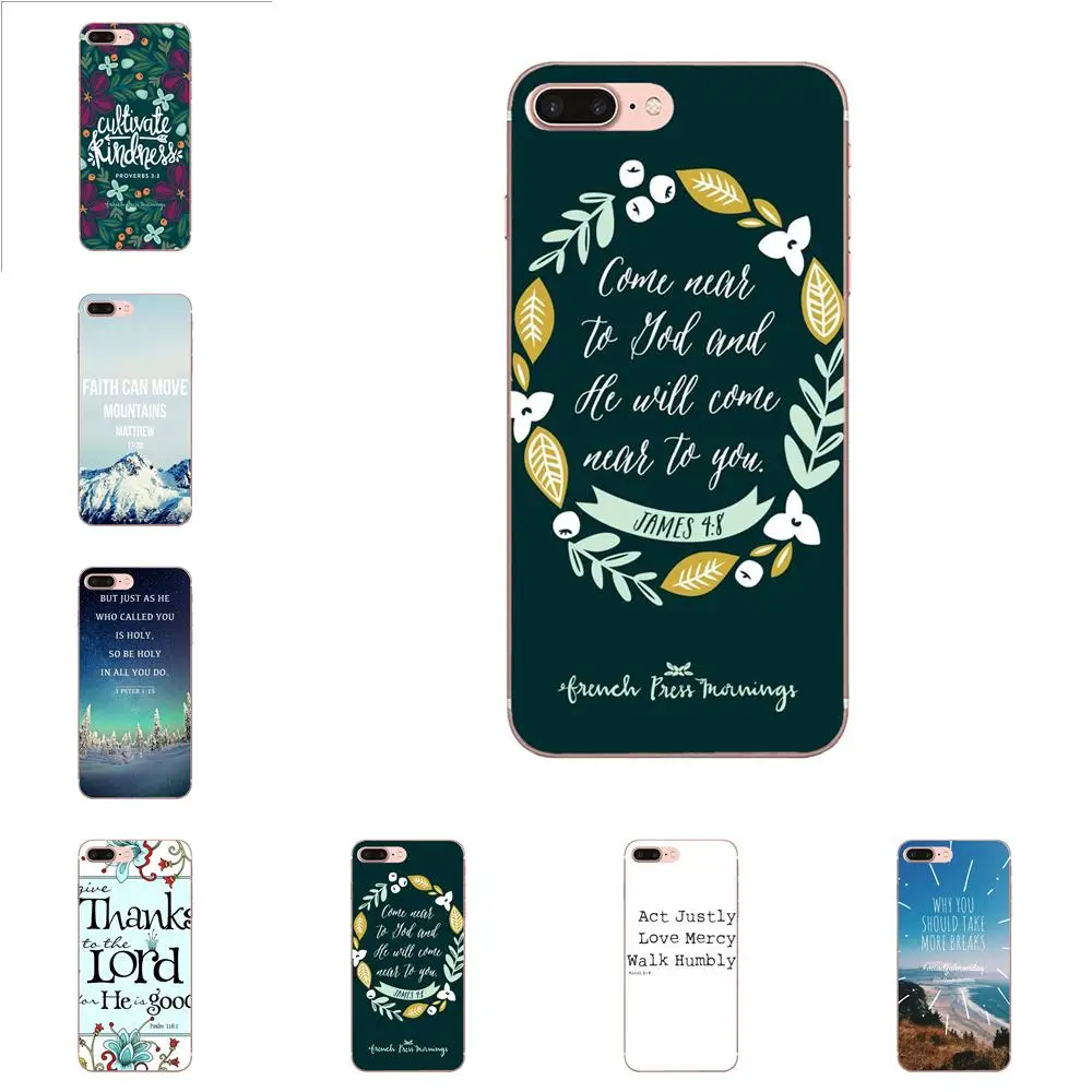 Для iPhone 11 Pro 4 4S 5 5S SE 5C 6 6S 7 8 X XR XS Plus Max Мягкий ТПУ тонкий христианский Иисус псалм