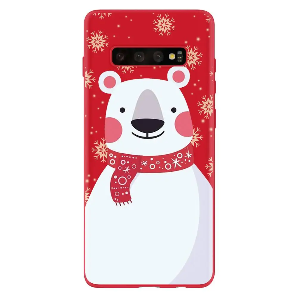 Рождество год мультяшный чехол для samsung Galaxy S10 S9 S8 S6 S7 Edge Plus S10e J5 J7 J4 J6 плюс задний Чехол из мягкого ТПУ