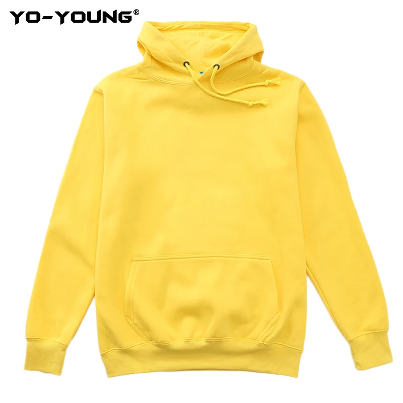 Yellow Hoody Yo-Young толстовки с капюшоном Unise индивидуальный принт-логотип с буквами брендовая качественная Толстовка флисовый Свитшот внутри - Цвет: Yellow Hoody