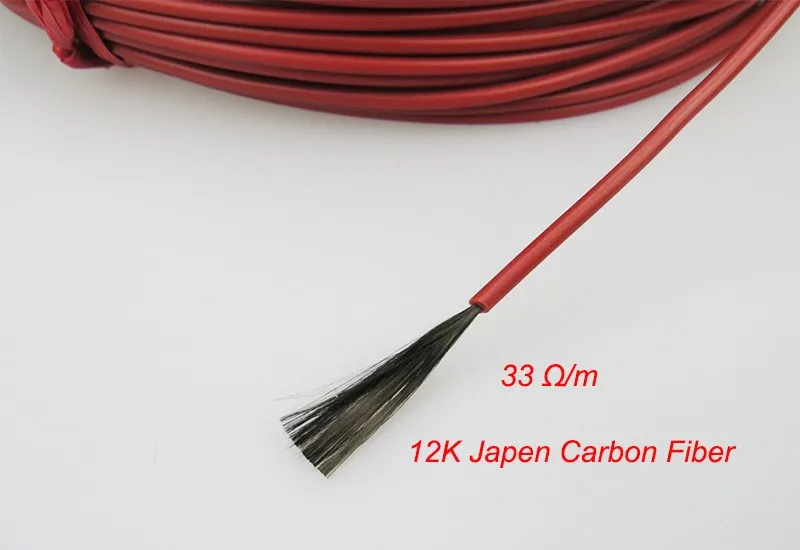 10 to 100 Meters 12K Floor Warm Heating Cable 33ohm/m Carbon Fiber Heating Wires