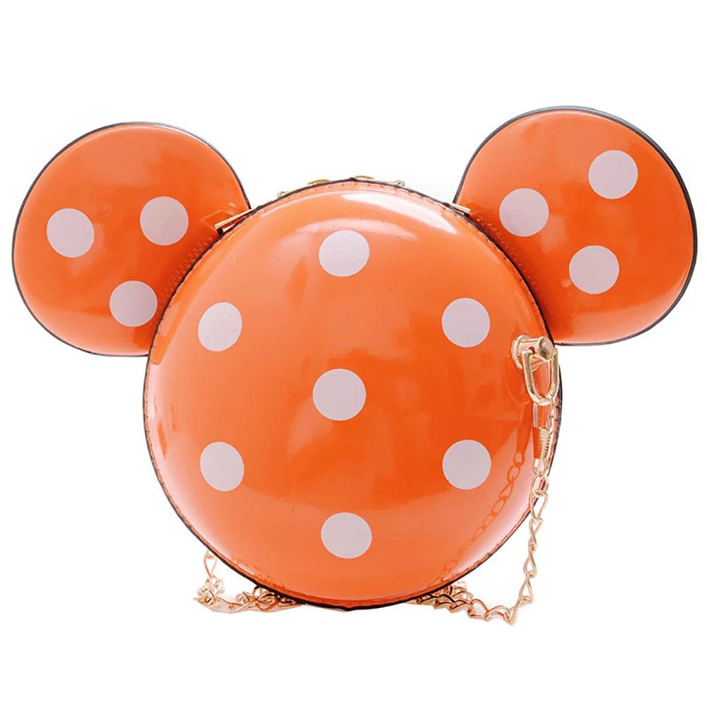 Disney Minnie Mouse Kids Round Shoulder Bags For Girls Cartoon Fashion Mini Crossbody Bag Boys Waterproof Dots Cute Packages New