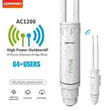 Répéteur wifi sans fil double bande 1200 mb/s, 360 °, avec 2 antennes 5dbi, haute puissance, couverture WIFI pour l'extérieur, AP CF EW74