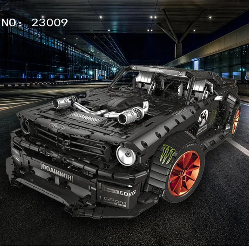 

3168pcs New 1965 Ford Mustang blocks Hoonicorn Racing Car fit Technic MOC-22970 FIT building block bricks kid toys gift