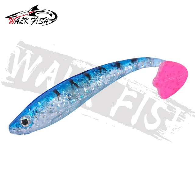 WALK FISH 4PCS/Lot 9.5cm 4.7g Soft Fishing Lures T Tail Jigging