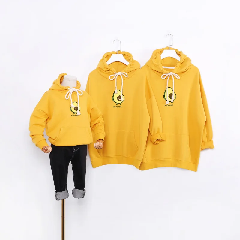 Ginger yellow Одежда для всей семьи «Мама и я»; Одинаковая одежда для всей семьи; одинаковые комплекты для семьи; свитер с капюшоном; однотонная толстовка с капюшоном - Цвет: Ginger yellow
