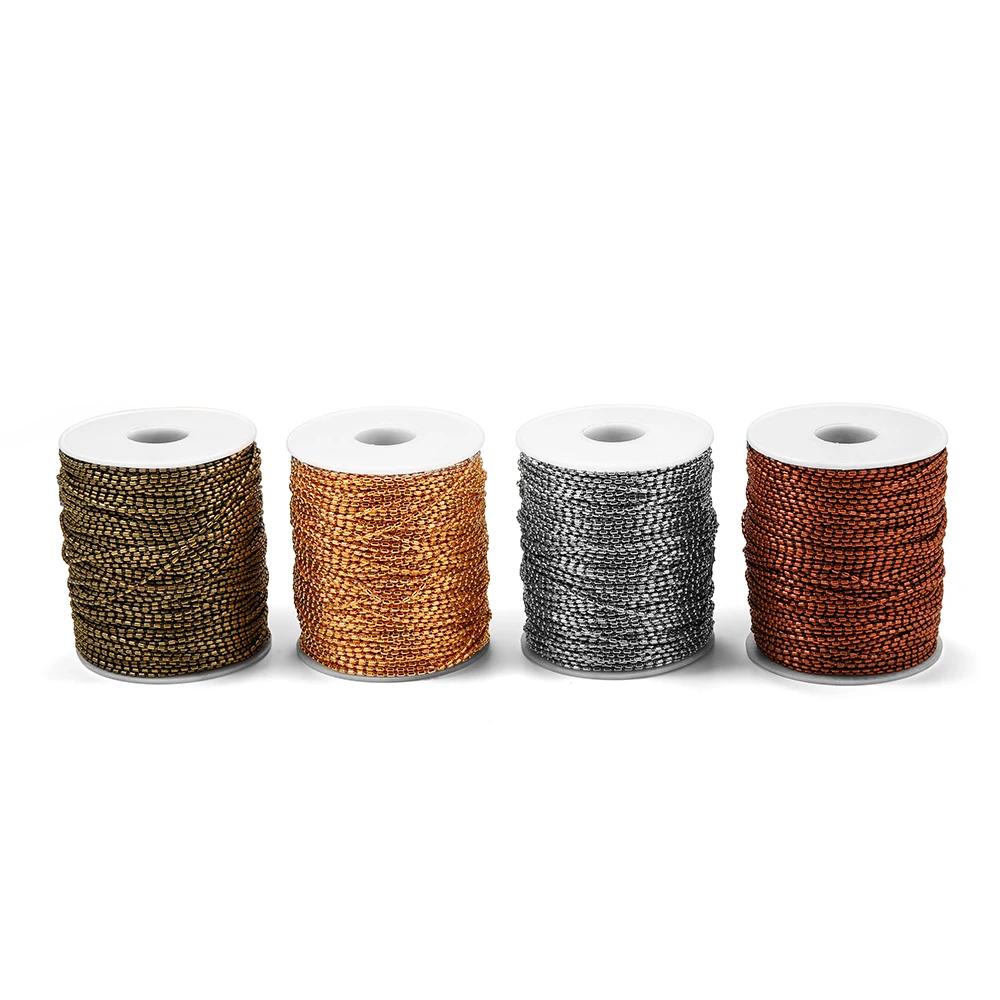 2M/lot 1,5mm Gold Groß Kupfer Zylindrischen Perle Kette Bambus Ketten Für DIY Halskette Armband Schmuck Machen liefert – Detail 7