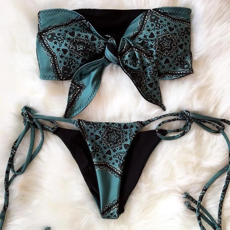 Bandeau Swimsuit Women Sexy Bikinis Summer Bathing Suit Women High Waist Bikinis Tie Bandage Swimsuit Women Bikinis Swimwear Bandeau Swimsuit Women Sexy Bikinis Summer Bathing Suit Women High Waist Bikinis Tie Bandage Swimsuit Women Bikinis Swimwear