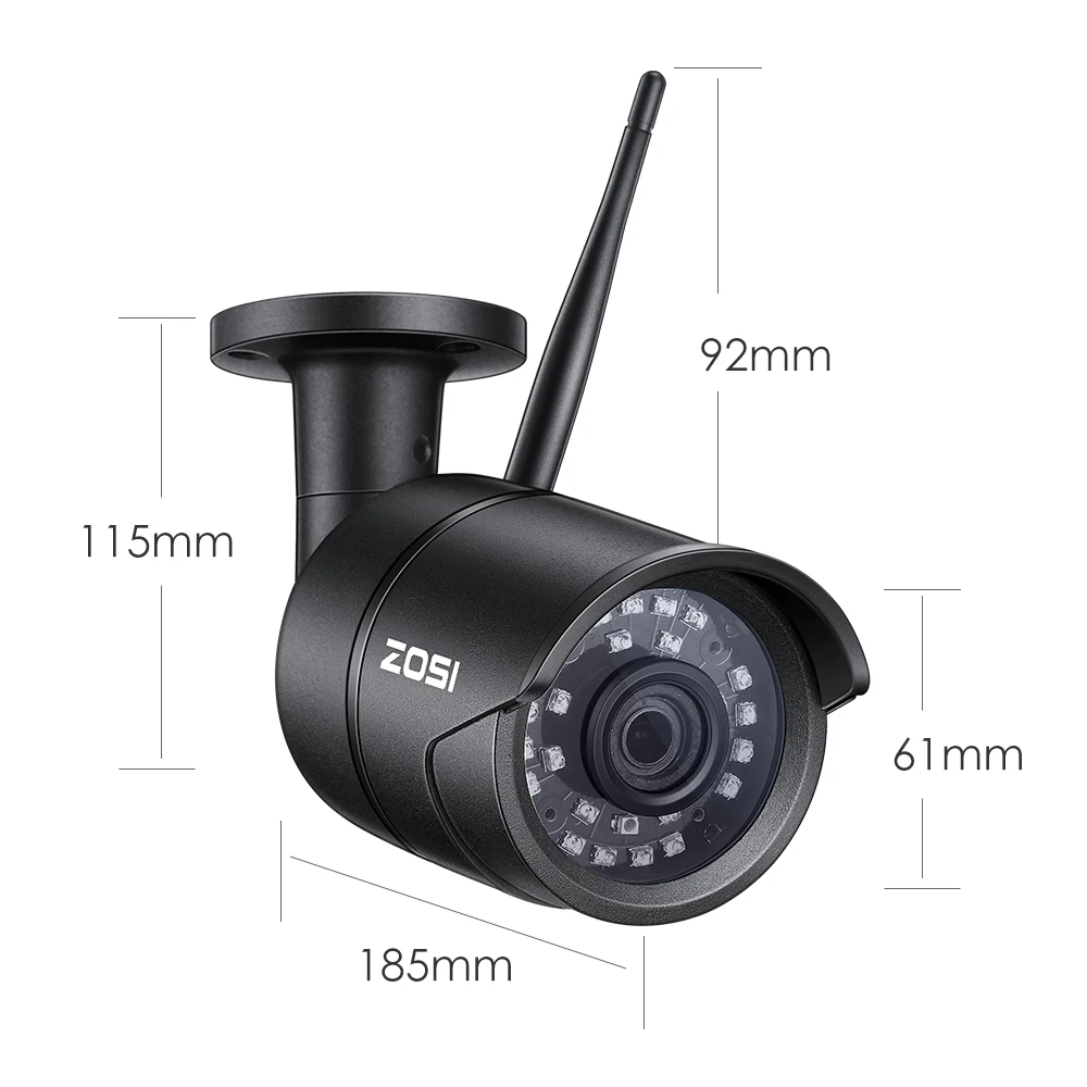 ZOSI 2MP 1080P Led беспроводная IP камера водонепроницаемая Смартфон пульт дистанционного управления CCTV ночного видения видео пуля инфракрасный монитор