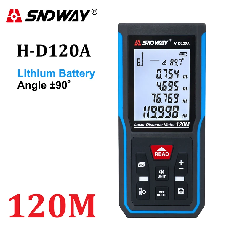 Sndway Rechargeable Laser Rangefinder Electronic Roulette Laser Distance Meter 50M 70M 100M 120M Lazer Range Finder Tape Measure Sndway Rechargeable Laser Rangefinder Electronic Roulette Laser Distance Meter 50M 70M 100M 120M Lazer Range Finder Tape Measure