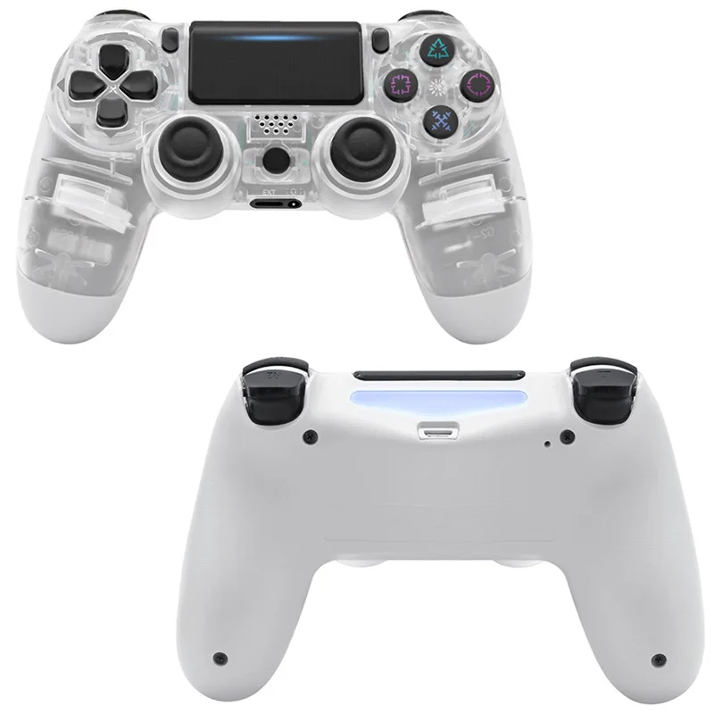 Transparent White Беспроводной геймпад для PS4 контроллер Bluetooth беспроводной контроллер для PS4 Геймпад подходит для PS3 для Dualshock 4 Вибрационный джойстик - Цвет: Transparent White