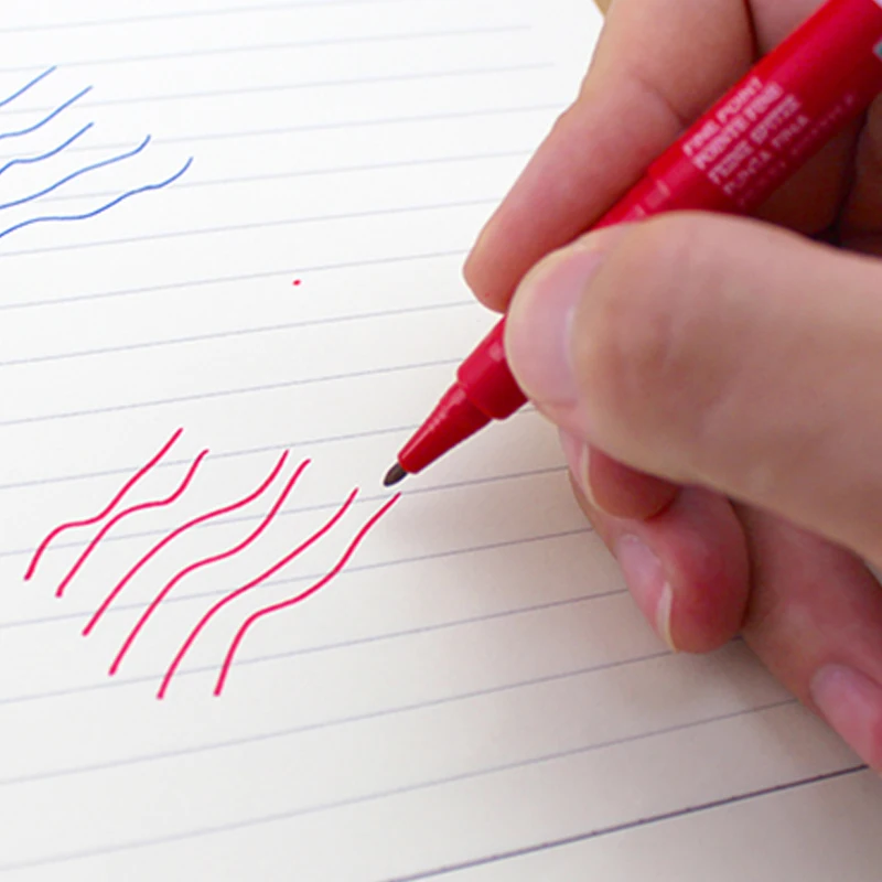 Pentel marqueur-영구 녹색 라벨 펜, 마커펜, 1mm, 검정/파랑/빨강 색상, NMS50