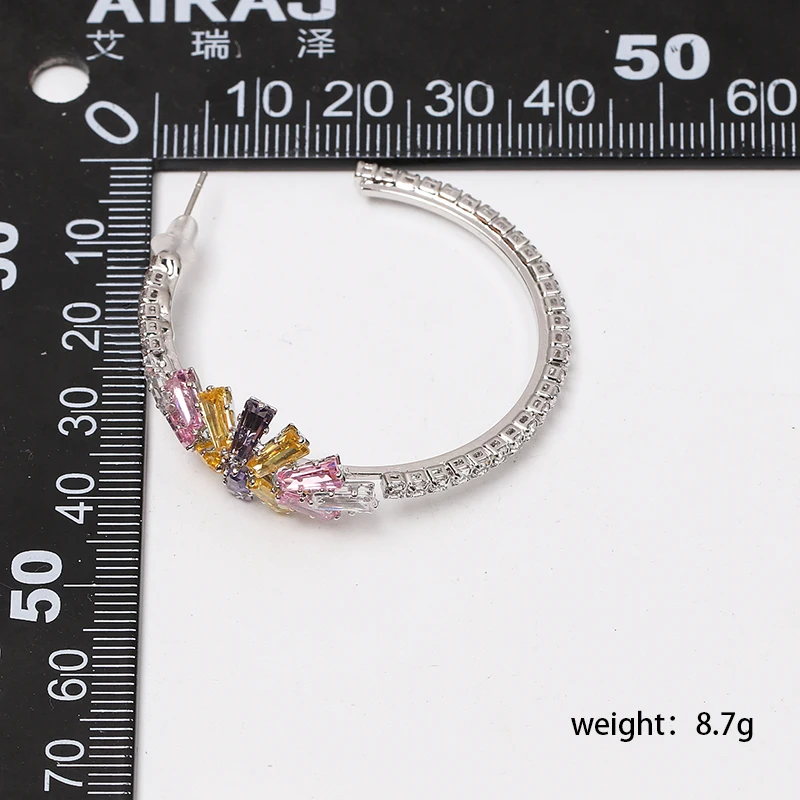 Модные серьги-кольца для женщин и девочек, уникальные большие серьги, круглые серьги с кристаллами, массивные модные ювелирные изделия