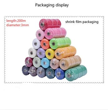 

3mm 100% Cotton Cord Colorful Cord Rope Beige Twisted Craft Macrame String DIY Home Textile Wedding Decorative supply 220yards